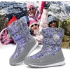 image:imageK KomForme Kids Insulated Fur Lined Warm Snow BootsSpider Print Blue