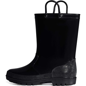 image:imageK KomForme Kids Girls amp Boys Rain Boots with Easyon Handles Outdoors  Waterproof PVCBlack
