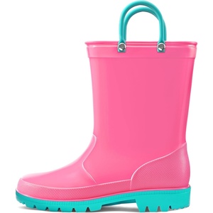 image:imageK KomForme Kids Girls amp Boys Rain Boots with Easyon Handles Outdoors  Waterproof PVCHot Pink
