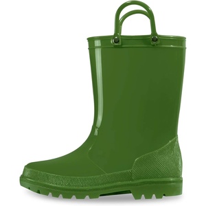 image:imageK KomForme Kids Girls amp Boys Rain Boots with Easyon Handles Outdoors  Waterproof PVCOlive Green