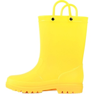 image:imageK KomForme Kids Girls amp Boys Rain Boots with Easyon Handles Outdoors  Waterproof PVCYellow