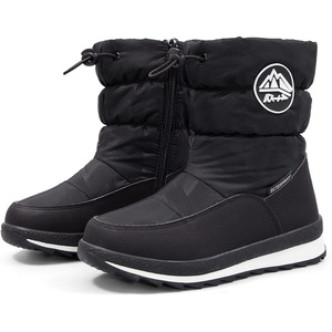 image:imageK KomForme Kids Insulated Fur Lined Warm Snow BootsBlack Rain Cloth