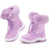 image:imageGirls Bungee Lacing Glitter Snow BootsPastel Purple