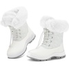 image:imageGirls Bungee Lacing Glitter Snow BootsWhite