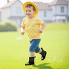 image:imageToddler Rain Boots Baby Easyon Rain Shoes for BoyampGirl  Waterproof PVCBlack