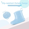 image:imageToddler Rain Boots Baby Easyon Rain Shoes for BoyampGirl  Waterproof PVCBlue