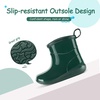 image:imageToddler Rain Boots Baby Easyon Rain Shoes for BoyampGirl  Waterproof PVCDark Green