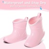 image:imageToddler Rain Boots Baby Easyon Rain Shoes for BoyampGirl  Waterproof PVCPink