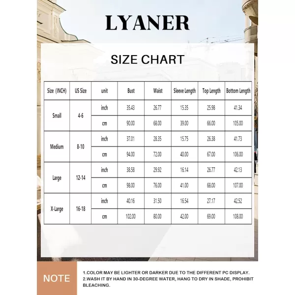 LYANER Women's 2 Piece Outfits Deep V Neck Long Sleeve Backless Tops and Wide Leg Pants Set