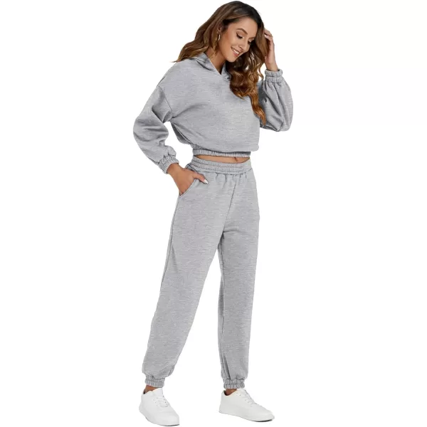LYANER Women's 2 Piece Outfits Sweatsuits Tracksuit Hoodie Sweatshirt Matching Sweatpants Lounge Set