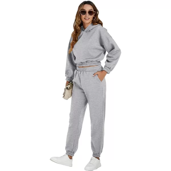 LYANER Women's 2 Piece Outfits Sweatsuits Tracksuit Hoodie Sweatshirt Matching Sweatpants Lounge Set