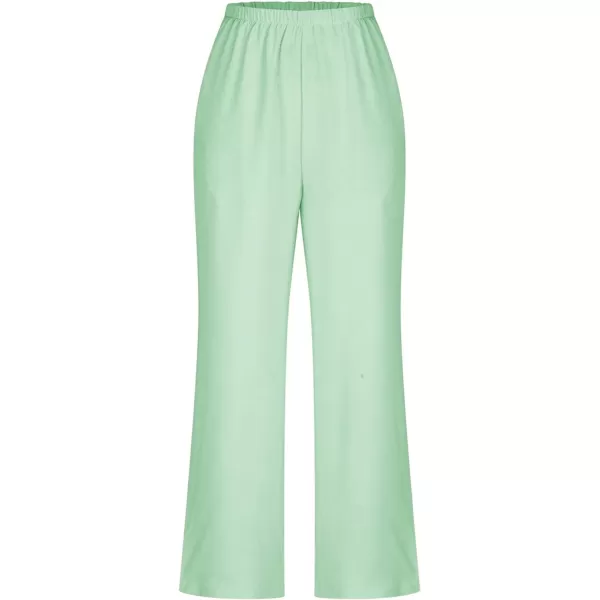 LYANER Women's 2 Piece Outfits V Neck Sleeveless Button Front Tank Top And High Waist Straight Wide Leg Long Pants Set