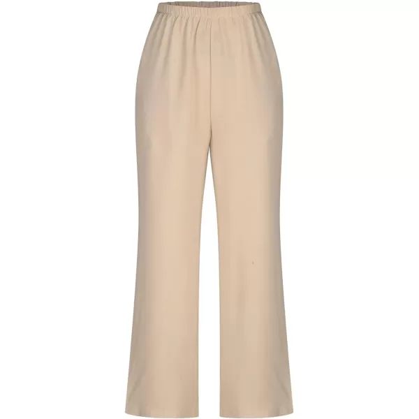 LYANER Women's 2 Piece Outfits V Neck Sleeveless Button Front Tank Top And High Waist Straight Wide Leg Long Pants Set