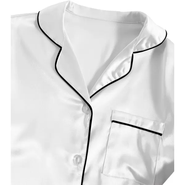 LYANER Women's 3Pcs Pajamas Satin Cami Top and Long Sleeve Shirt with Pants Sleepwear Set