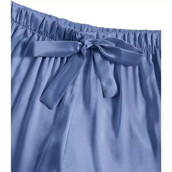 LYANER Women's 3Pcs Pajamas Satin Cami Top and Long Sleeve Shirt with Pants Sleepwear Set