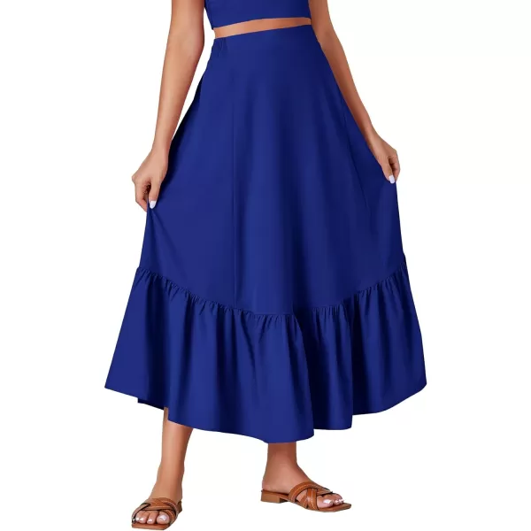 LYANER Women's Boho 2 Piece Outfits Polka Dots V Neck Crop Top and Elastic Waist Skirt Sets