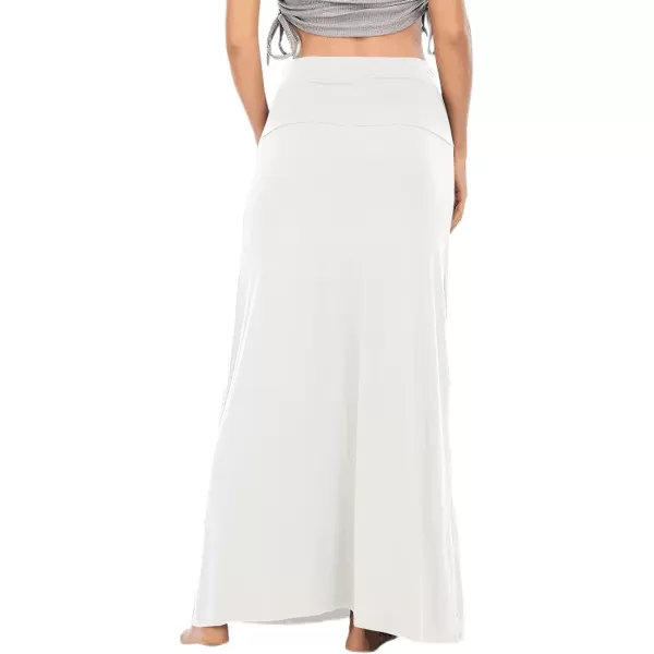 LYANER Women's Casual High Waist Solid Flare Long Maxi Skirt