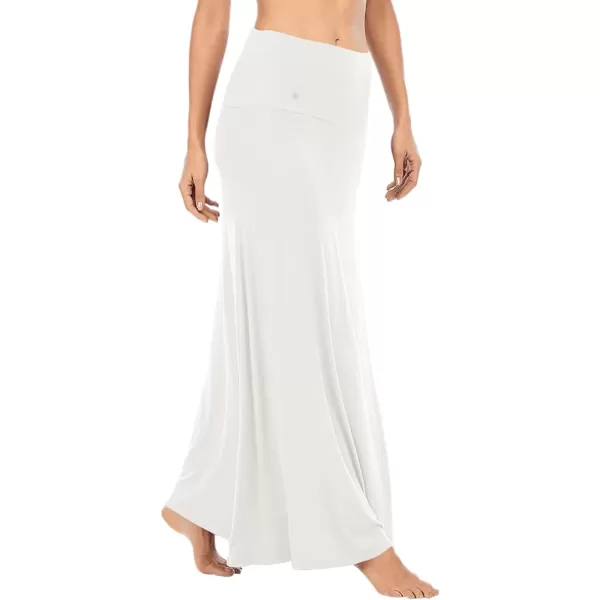 LYANER Women's Casual High Waist Solid Flare Long Maxi Skirt