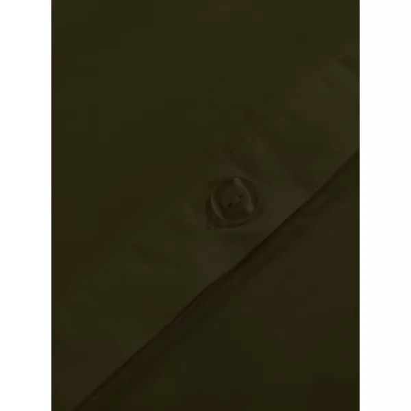 LYANER Women's Casual Shirt Dress Collar V Neck Button Down Loose Long Sleeve Mini Dresses