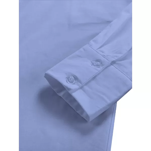 LYANER Women's Casual Shirt Dress Collar V Neck Button Down Loose Long Sleeve Mini Dresses