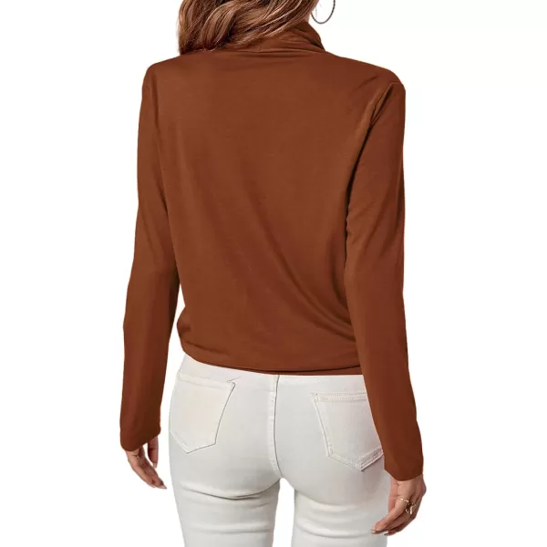LYANER Women's Casual V Neck Cross Wrap Long Sleeve Solid Blouse Shirt Top