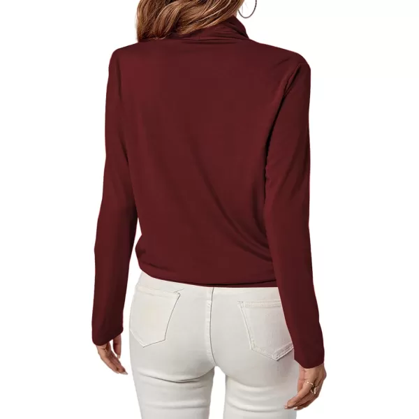 LYANER Women's Casual V Neck Cross Wrap Long Sleeve Solid Blouse Shirt Top