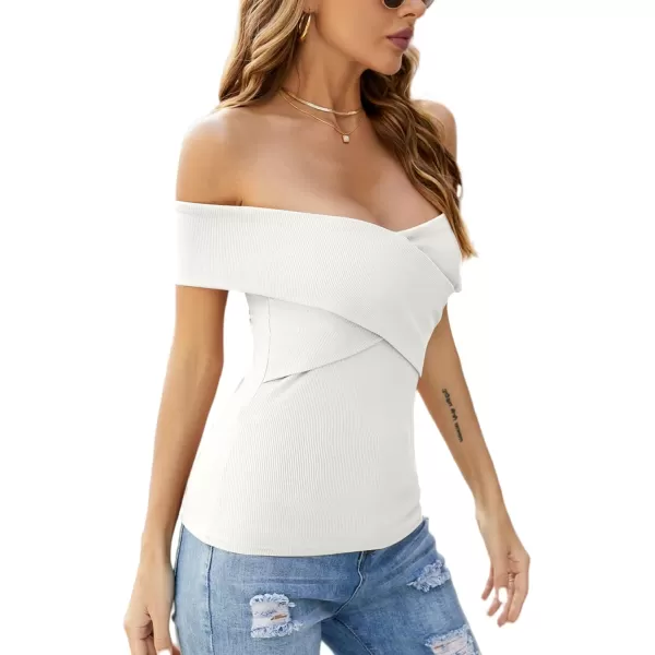 LYANER Women's Casual V Neck Puff Short Sleeve Shirt Blouses Tunic Top