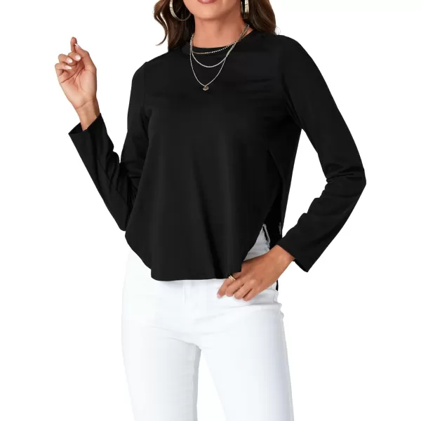 LYANER Women's Casual V Neck Puff Short Sleeve Shirt Blouses Tunic Top