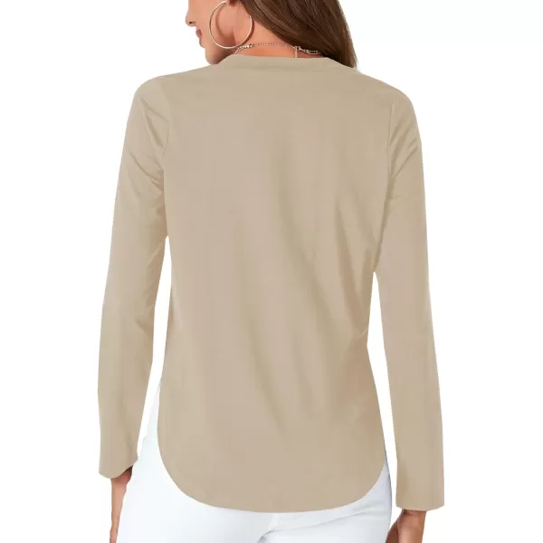 LYANER Women's Casual V Neck Puff Short Sleeve Shirt Blouses Tunic Top