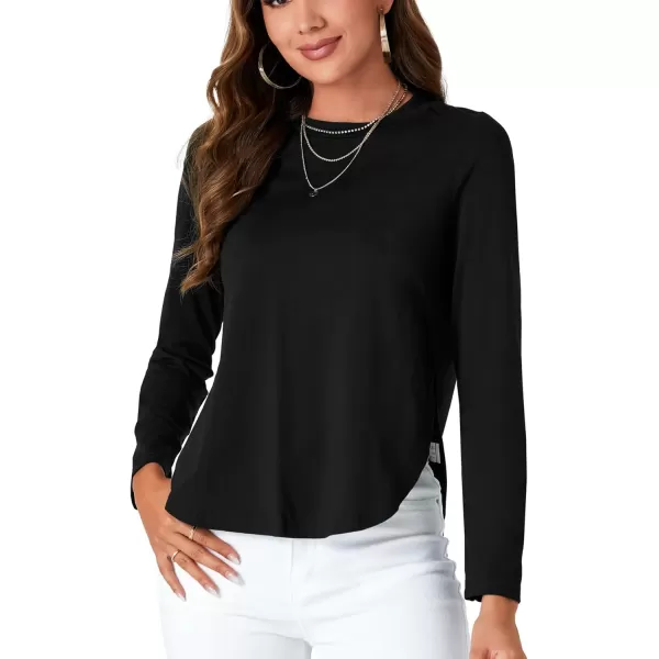 LYANER Women's Casual V Neck Puff Short Sleeve Shirt Blouses Tunic Top
