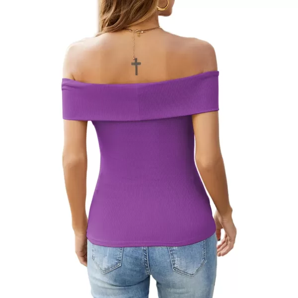 LYANER Women's Casual V Neck Puff Short Sleeve Shirt Blouses Tunic Top