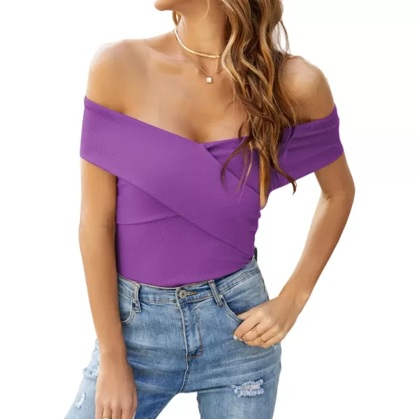 LYANER Women's Casual V Neck Puff Short Sleeve Shirt Blouses Tunic Top