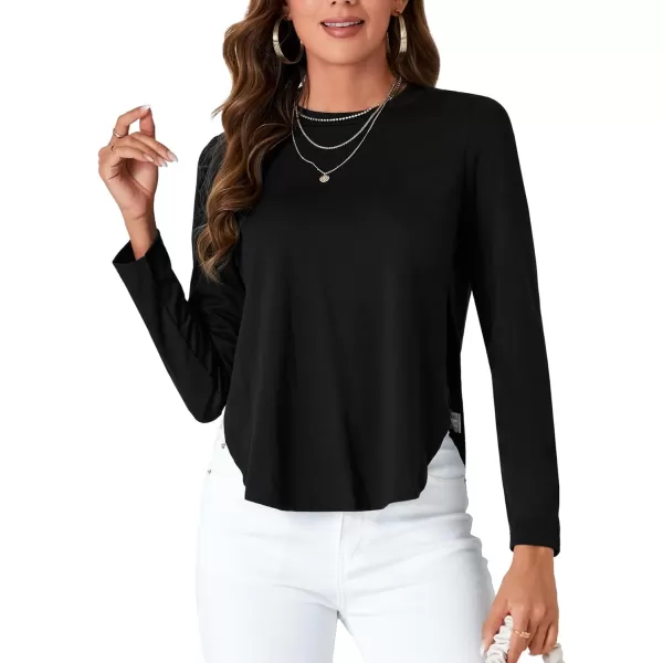 LYANER Women's Casual V Neck Puff Short Sleeve Shirt Blouses Tunic Top