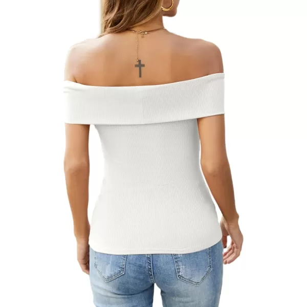 LYANER Women's Casual V Neck Puff Short Sleeve Shirt Blouses Tunic Top