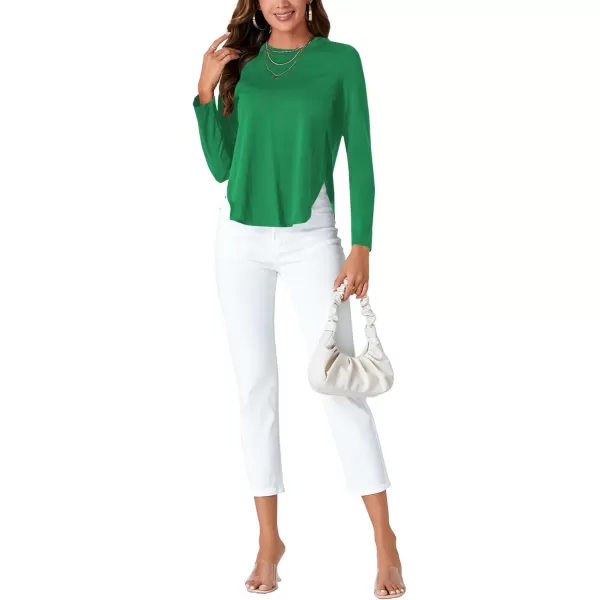 LYANER Women's Casual V Neck Puff Short Sleeve Shirt Blouses Tunic Top