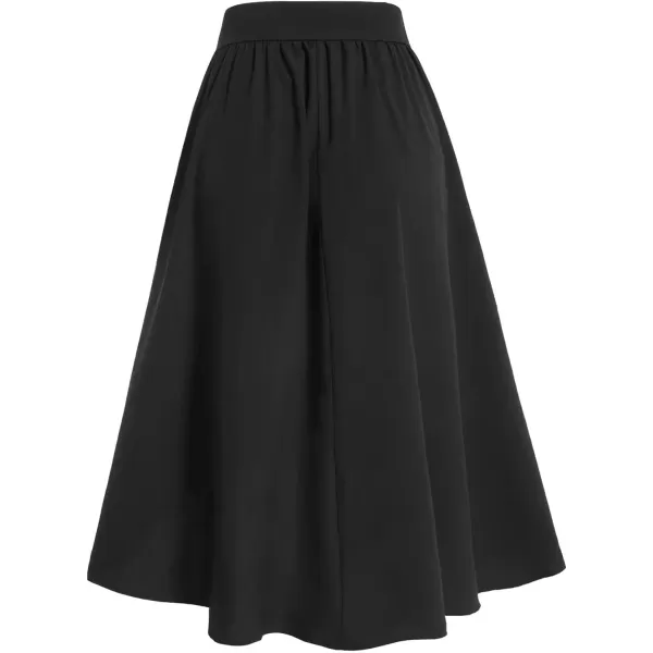 LYANER Women's Casual Wrap Asymmetrical Ruffle Hem High Waist A-Line Swing Midi Skirt