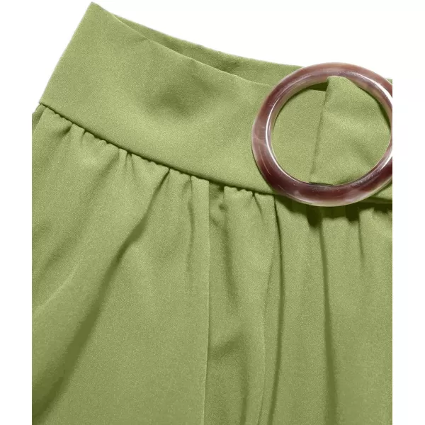 LYANER Women's Casual Wrap Asymmetrical Ruffle Hem High Waist A-Line Swing Midi Skirt