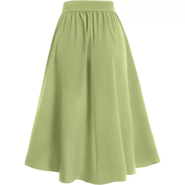 LYANER Women's Casual Wrap Asymmetrical Ruffle Hem High Waist A-Line Swing Midi Skirt