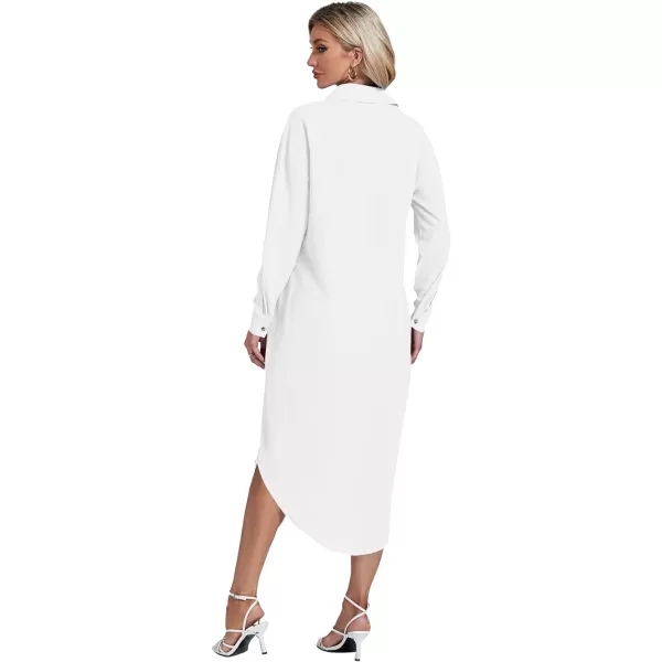 LYANER Women's Collar Button Long Sleeve Max Long Shirt Dress Cardigan Cover Ups
