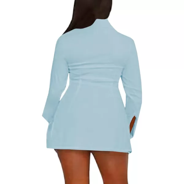 LYANER Women's Collar V Neck Long Sleeve Button Down Slit Hem Long Shirt Blouse Top