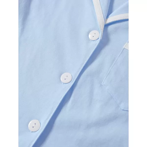 LYANER Women's Cotton Pajamas Set Button Short Sleeve Shirt with Shorts Set PJs Loungewear