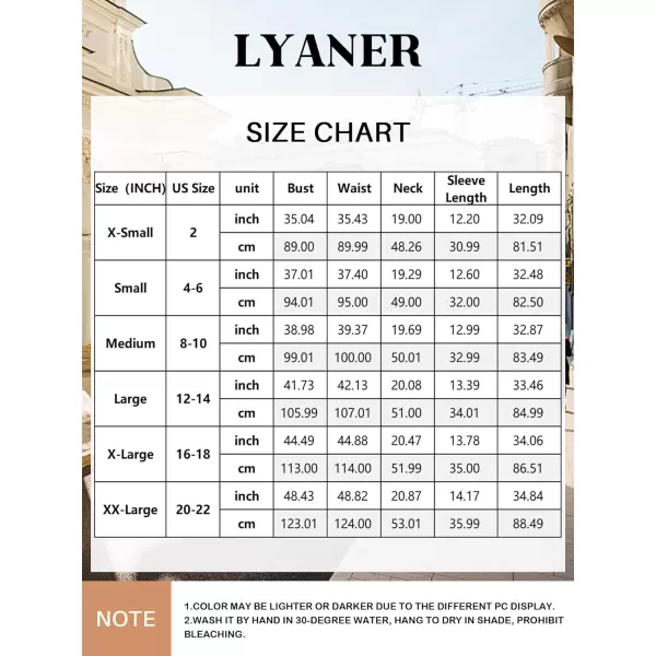 LYANER Women's Crewneck High Waist Puff Short Sleeve Button Back Babydoll A-line Mini Dress with Pocket
