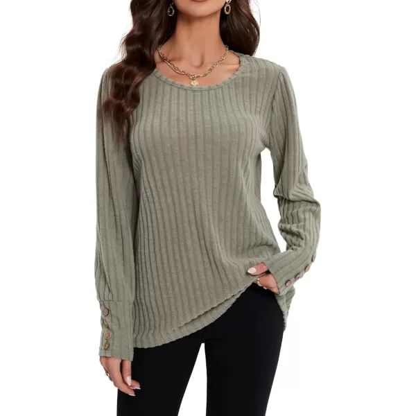 LYANER Women's Crewneck Ribbed Knit Long Pull Sleeve Pullover Sweater Shirt Blouse Top