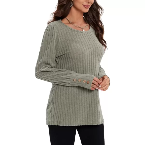 LYANER Women's Crewneck Ribbed Knit Long Pull Sleeve Pullover Sweater Shirt Blouse Top