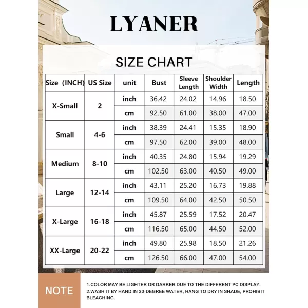 LYANER Women's Crewneck Tie Front Long Puff Sleeve Office Chiffon Crop Top Blouse Shirts