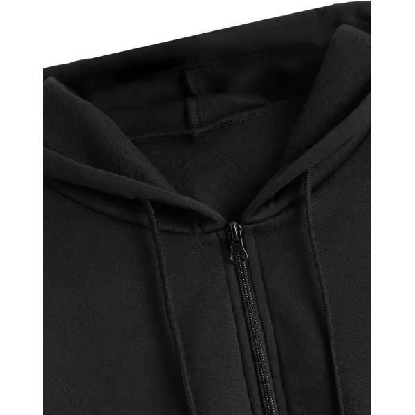 LYANER Women's Crop Hooded Drop Shoulder Long Sleeve Drawstring Zip Sweatshirt