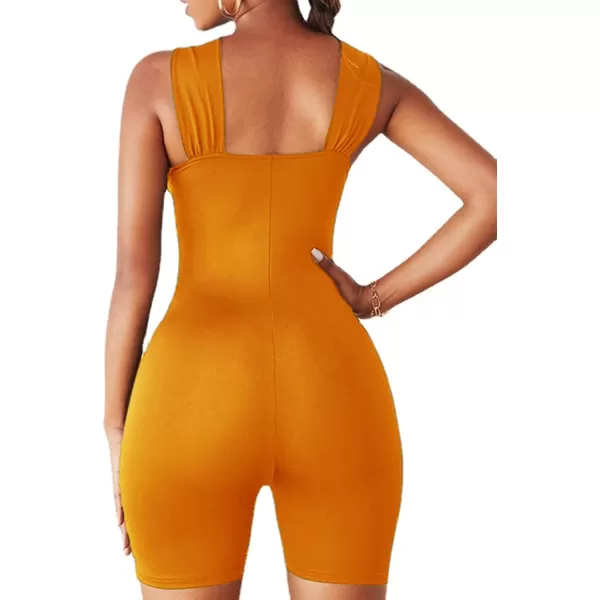LYANER Women's Cut Out Crisscross Wrap Short Jumpsuit Bodysuit One Piece Catsuit