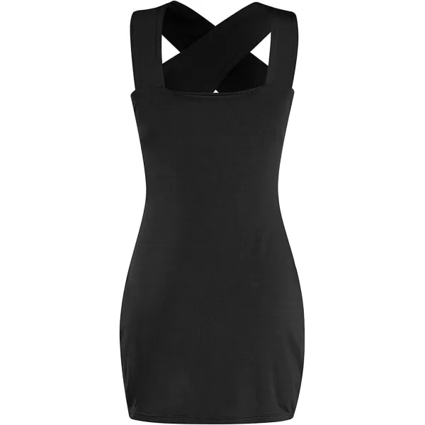 LYANER Women's Cut Out Halter Wrap Sexy Bodycon Party Sleeveless Tank Mini Dress