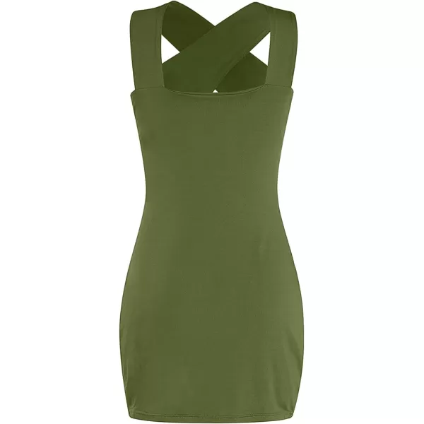 LYANER Women's Cut Out Halter Wrap Sexy Bodycon Party Sleeveless Tank Mini Dress