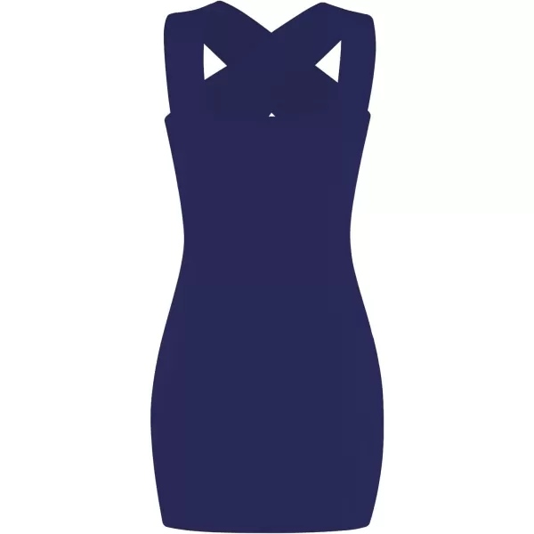 LYANER Women's Cut Out Halter Wrap Sexy Bodycon Party Sleeveless Tank Mini Dress